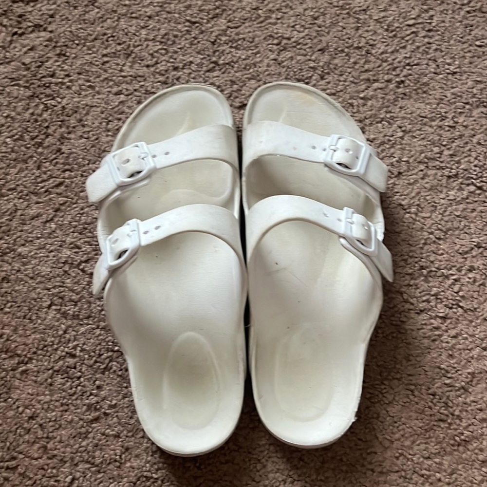White sandals